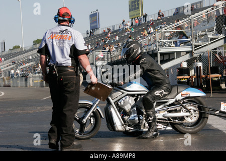 Gainesville Florida,Gainesville Raceway,All Harley Drag Racing Association,AHDRA,Bike Week Nationals,motorcycle motorcycles,visitors travel traveling Stock Photo