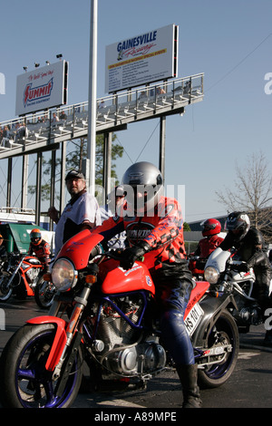 Gainesville Florida,Gainesville Raceway,All Harley Drag Racing Association,AHDRA,Bike Week Nationals,motorcycle motorcycles,visitors travel traveling Stock Photo