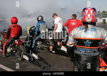 Gainesville Florida,Gainesville Raceway,All Harley Drag Racing Association,AHDRA,Bike Week Nationals,motorcycle motorcycles,visitors travel traveling Stock Photo