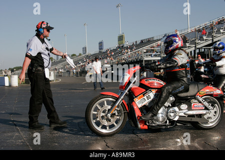 Gainesville Florida,Gainesville Raceway,All Harley Drag Racing Association,AHDRA,Bike Week Nationals,motorcycle motorcycles,visitors travel traveling Stock Photo