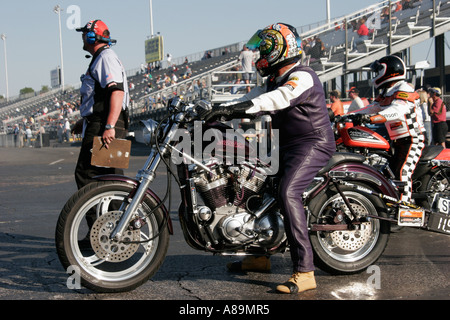 Gainesville Florida,Gainesville Raceway,All Harley Drag Racing Association,AHDRA,Bike Week Nationals,motorcycle motorcycles,visitors travel traveling Stock Photo