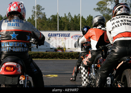 Gainesville Florida,Gainesville Raceway,All Harley Drag Racing Association,AHDRA,Bike Week Nationals,motorcycle motorcycles,visitors travel traveling Stock Photo