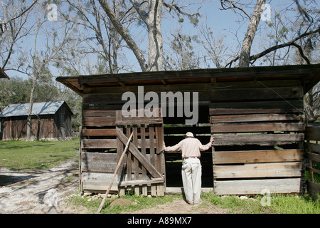 Gainesville Florida,Dudley Farm historical history State Park,19th century working farm,senior seniors old citizen citizens pensioner pensioners retir Stock Photo