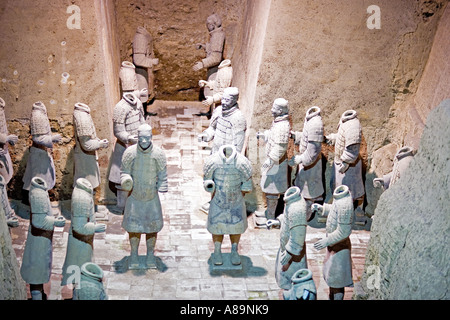 CHINA XIAN Warriors unearthed in the excavation of pit number two in the Army of Terracotta Warriors Stock Photo