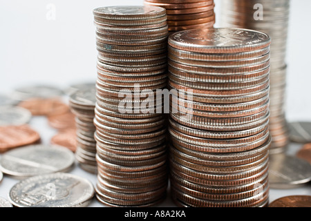 Stacks of coins Stock Photo