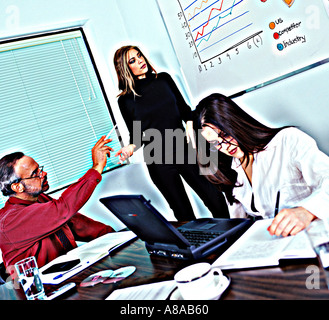 Business Meeting with a Whiteboard Stock Photo