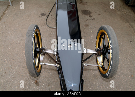 front wheels and wing on a Top Fuel Dragster Stock Photo