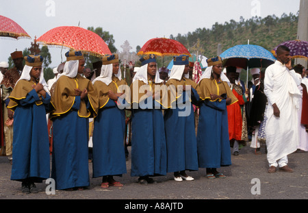 Meskel ceremony, Axum, Ethiopia Stock Photo