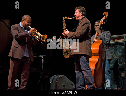 TRUMPET player TERENCE BLANCHARD performs with DERRICK HODGE & BRICE WINSTON NEW GENERATION JAZZ FESTIVAL MONTEREY CALIFORNIA Stock Photo