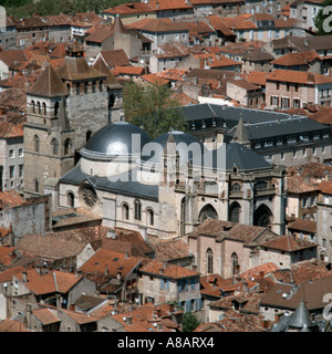 Cathedrale St-Etienne Cahors from Mont-St-Cyr Lot Midi-Pyrenees France Stock Photo