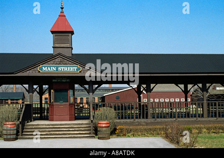 RAILWAY STATION in GREENFIELD VILLAGE outside of DEARBORN MICHIGAN Stock Photo