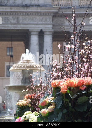 floral arrangement at easter in the vatican rome Stock Photo