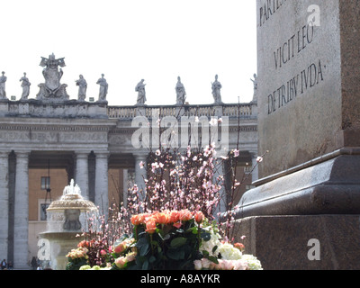 floral arrangement at easter in the vatican rome Stock Photo