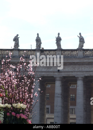 floral arrangement at easter in the vatican rome Stock Photo