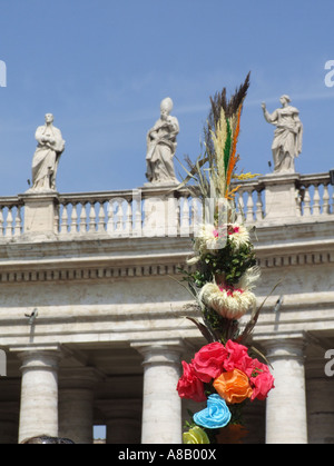 flowers in st peter's square, rome in easter Stock Photo