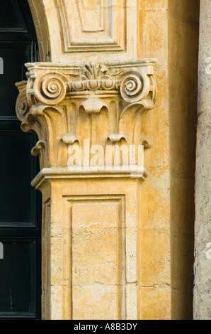 detail of Corinthian order pilaster column Noto Sicily Italy Stock Photo