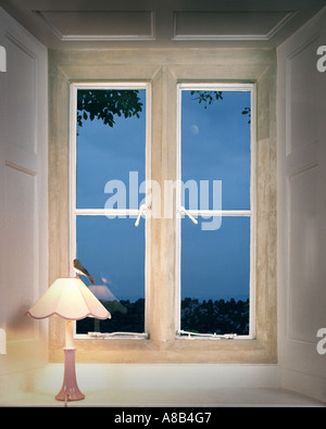 CONCEPT PHOTOGRAPHY:  Window View Stock Photo