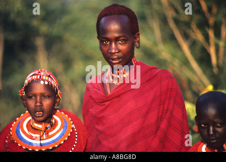 A Maasai Family-Tanzania Stock Photo