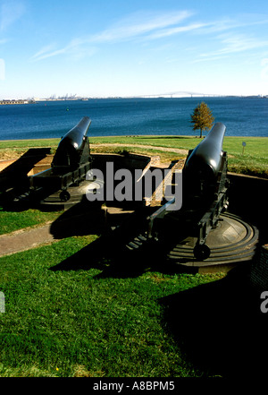 Maryland Baltimore Historic Fort McHenry with Cannon Stock Photo