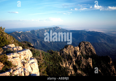 New Mexico Albuquerque Sandia Mountains from top of Tram Stock Photo