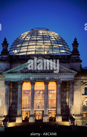 Berlin Reichstag dome by Norman Forster twilight Stock Photo