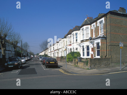 UK, London, North West London, NW10, Kensal Rise, Kensal Green, Victorian Terraced Street Stock Photo