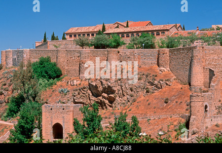 Monastry of San Juan de los Reyes and castle walls Toledo Castilla La Mancha Spain Europe Stock Photo
