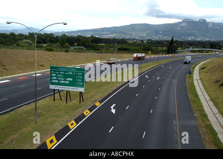 N1 highway north of Cape Town The Huguenot Plaza section a toll road at Paarl South Africa Stock Photo