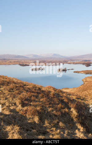North over Lochan na h-Achlaise in Black Mount area of the south end of Rannoch Moor southeast of Glencoe. Highlands, Scotland Stock Photo