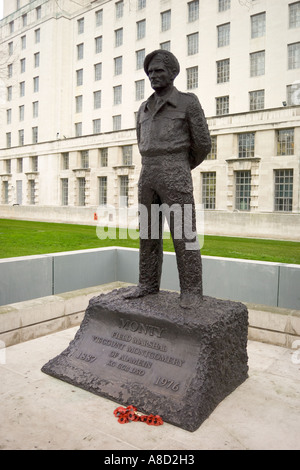 Statue of Field Marshal Viscount Montgomery of Alamein (Monty) in Whitehall, London Stock Photo