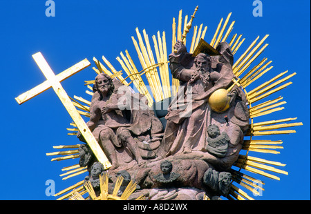 Banska Stiavnica, Slovakia Slovak Republic. Holy Trinity Column in Holy Trinity Square in town of Banska Stiavnica