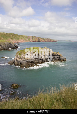 View from Stackpole Quay, Pembrokeshire, Wales showing rock strata on ...