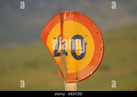 40 kilometer per hour sign Stock Photo - Alamy