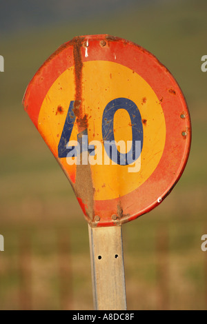 40 kilometer per hour sign Stock Photo - Alamy
