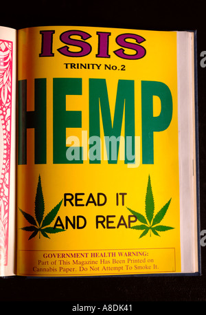 A COPY OF OXFORD UNIVERSITYS ISIS MAGAZINE FROM 1992 WITH A FRONT PAGE ARTICLE ABOUT HEMP WHEN IT WAS BEING EDITED BY NOW TORY M Stock Photo