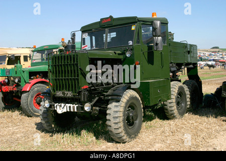 1952 Scammell Explorer in military paintwork at the Dorset Steam Fair, England, UK. Stock Photo