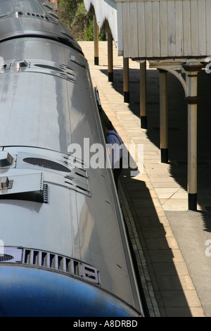 Man boards train Stock Photo