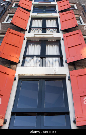 View Of Shuttered Windows Stock Photo