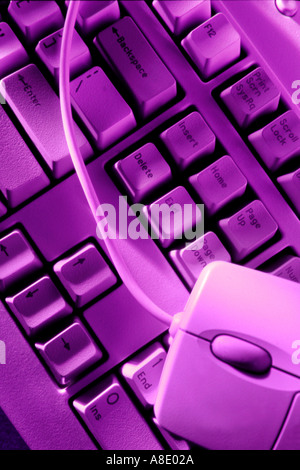computer mouse on keyboard Stock Photo