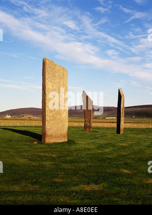 dh Stenness standing stones STENNESS ORKNEY Neolithic standing stones Stock Photo