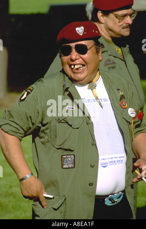 Vietnam veteran age 43 at state Vietnam War Memorial. St Paul Minnesota USA Stock Photo