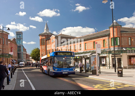 Cheshire Stockport Town Centre Warren Street stagecoach bus at stop Stock Photo
