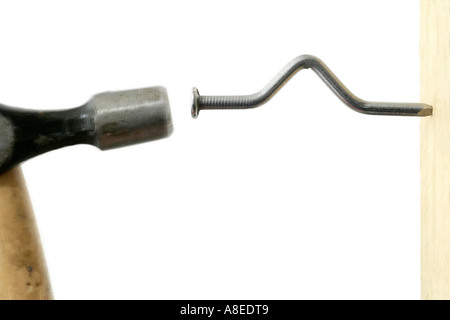 Hammer and Bent Nail Stock Photo
