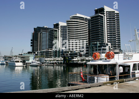 Appartment buildings in the Docklands of Melbourne,Australia. Stock Photo