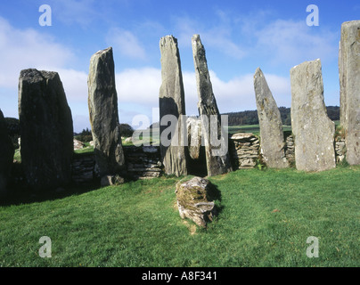 dh Cairn Holy KIRKDALE GLEN DUMFRIES Chambered Bargrennan neolithic Clyde cairn entrance stone pillars Stock Photo