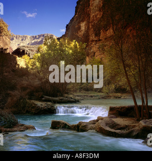 geography / travel, USA, Arizona, Havasupai Reservation, Little Havasu falls, autumn, Additional-Rights-Clearance-Info-Not-Available Stock Photo