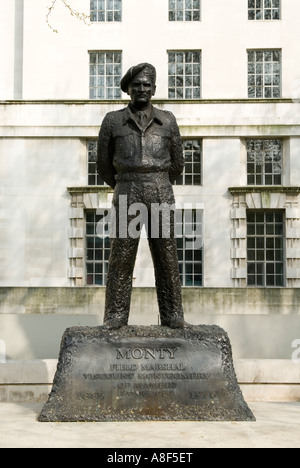 Statue of Field Marshal Bernard Law Montgomery on Whitehall London England UK Stock Photo