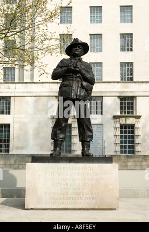 Statue of Field Marshal William Joseph Slim on Whitehall London England UK Stock Photo