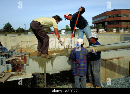 Construction Site Pouring concrete Stock Photo