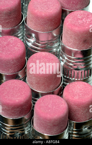 Pencil eraser tips Stock Photo